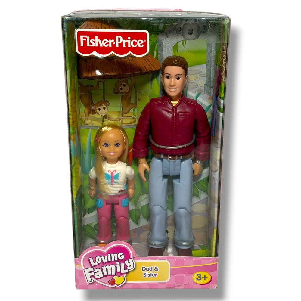 Fisher Price Loving Family Dollhouse Dad & Sister Playset Figures Dolls Sealed